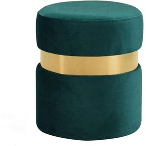 Voetenbank Houten ondersteuning Gestoffeerde voetenbank poef poef stoel bank kruk stoffen hoes verwijderbaar flanel uiterlijk (groen) Zit