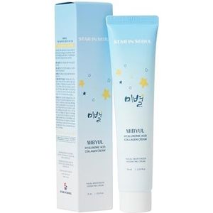 [STAR IN SEOUL] MIBYUL HYALURONIC ACID COLLAGEN CREAM, 75 ml, Dagelijkse crème, vochtinbrengende crème voor gezicht en hals, houdt de huid gehydrateerd, Koreaanse veganistische huidverzorgingscrème.