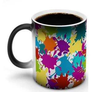 Kleur Verf Spatten Koffie Mok Gepersonaliseerde Kleur Veranderende Mok Warmtegevoelige Koffie Thee Cup voor Vrouwen