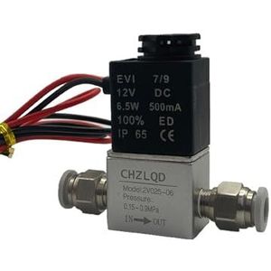 DC 12V 24V 110V 220V Magneetventiel 1/8 ""2 Manier Normaal Gesloten Direct-Acting Pneumatische Kleppen voor Water Lucht Gas (Wit 6MM-6MM Barb, OneColor)