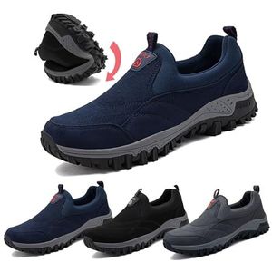 Schoenen Zonder Veters Comfortabele Herenschoenen Herensneakers Comfortabele Herenschoenen Wandelschoenen Voor Heren Orthopedische Schoenen Lichte Werkschoenen(Blue,44 EU)