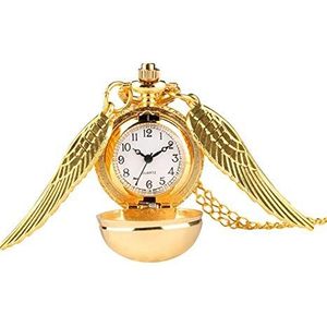 Mooie Kinderen Zakhorloge Gouden Tiny Snitch Bal Hanger Ketting Horloge met Vleugels Beste Cadeaus voor Kinderen reloj de bolsillo