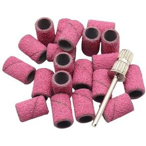 plastic schuurkapjes, Verpakking van 20 schuurbanden for nagelboor(Hot Pink 240grit)