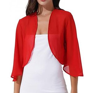 Bolero - Dames Chiffon Bolero - Cropped Tops - Elegant Vest - Korte Mouwen - Open Voorkant