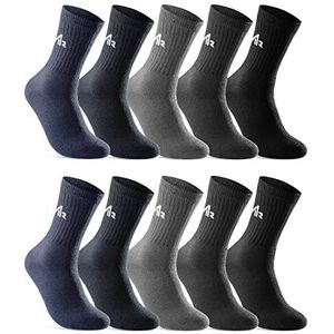 10 Paar Sportsokken Tennissokken Werksokken Heren Dames Katoen i1R (Kleurenmix 43-46)