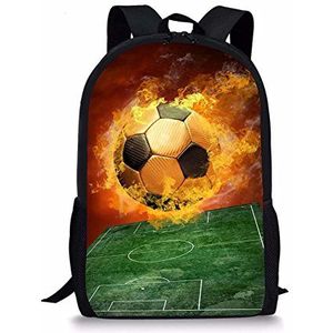 CHAQLIN 3D Voetbal Gedrukte School Tassen voor Jongens & Meisjes Mens Sport Daypack