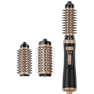 VEVOR Warme luchtborstel, haarstyler, ionen-föhnborstel met 38 en 50 mm keramische gecoate kop, 4-in-1 airstyler en volumizer, 3-temperatuur-föhnborstel voor snel drogen, gladmaken en krullen