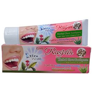 NEW Extra White Isme Rasyan Herbal Clove Tandpasta met Aloë Vera & Guava Leaf (100 g.) ISME Rasyan