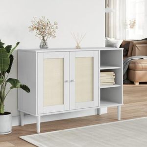 1600 mm Scandinavisch natuurlijk dressoir buffetrotan keukenkast met 4 uren en 4 planken in het klein｜Homary