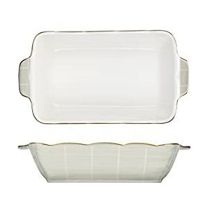 Keramische ovenschaal, taartschaal, Keramische ovenschaal 9 inch Individuele bakvorm Porselein Rechthoekige bakvormenset for groenten Lasagne Braadpanbrood, Set van 2,A (Color : B)