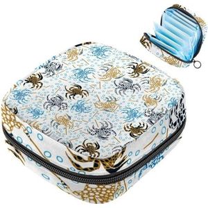 MUOOUM Maandverband Opbergtas, Krabben Bubble Patroon Menstruatie Cup Pouch, Draagbare Maandverband Pads Opbergzakken Vrouwelijke Menstruatie Eerste Menstruatie Tas voor Tiener Meisjes Vrouwen Dames