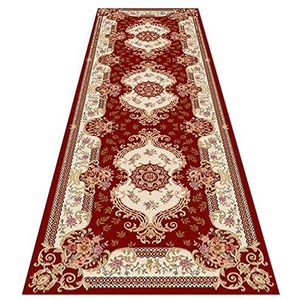 Vloerkleden voor slaapkamer Traditionele rode doorgang smalle gangloper tapijten, antislip achterkant lange tapijtloper for hal keuken hal trappen - 1m 1,5m 2m 2,5m 3m 3,5m 4m 4,5m 5m 6m(120x150cm/3.9