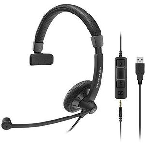 Sennheiser SC 45 USB MS Headset hoofdband zwart hoofdtelefoon - hoofdtelefoon (callcenter/kantoor, headset, haarband, zwart, controle online, bekabeld), eenheidsmaat