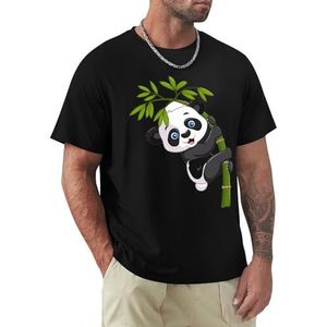 Heren T-shirt Panda korte mouwen T-shirt ronde hals T-shirt voor mannen, Meerkleurig1, 3XL