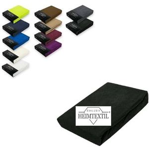 Hoeslaken - Zwart - 200 x 220 cm - Badstof - Hoogwaardige Kwaliteit