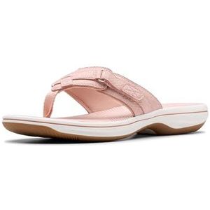 Clarks Women's Breeze Sea Flip-Flop, Blush Interest, 12