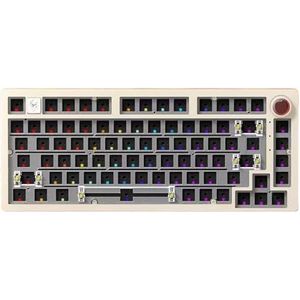 QPSJXN Mechanische RGB-toetsenbord gemonteerd op de afdichting (Milk Tea-RGB Light)