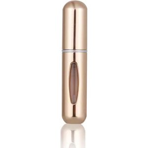 Parfum Flesje - Hervulbaar - Handig Navulbaar parfumflesje - 5 ML - Parfumverstuiver Handtas - Mini parfumflesje - Festival - Goud