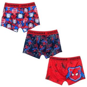 Spiderman Boxershorts voor Jongens, Kinderondergoed, Boxerstijl Set van 3 Slips, Maat 6/8 Jaar