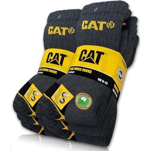 CAT Caterpillar Real Work Socks voor dames en heren, werksokken, zakelijke sokken, 6 paar, maat 35-50, grijs, 35-40 EU
