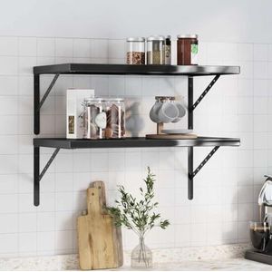 Metalen wandplanken set van 3 zwevende planken - industriële stijl