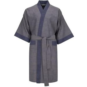 Revise RE-516 Kimono ochtendjas voor heren - 100% katoen - premium kwaliteit, Grijs, 3XL-4XL