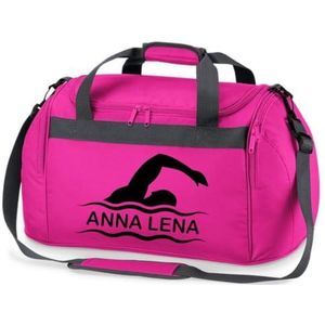 minimutz Sporttas voor kinderen, personaliseerbaar met naam, zwemtas, duffle bag voor meisjes en jongens, roze, ca. 54 x 28 x 26 cm