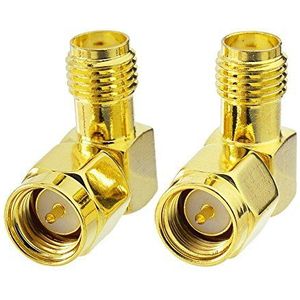 Eightwood 4G Antenne Adapter SMA Female Haaks naar SMA Male 2 stuks voor DAB Car Antenne Hsdpa Huawei 2G 3G 4G LTE Antenne Wifi Antenne UMTS Mobiel Breedband CB Radio