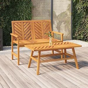 CBLDF 2-delige Tuin Lounge Set Massief Hout Acacia