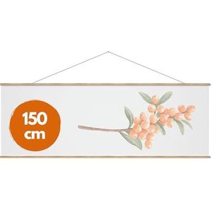 Posterlijst, eiken, 150 cm, posterlijst, posterhanger, magnetisch, hout voor poster, fotolijst, kunstwerk (150 cm)