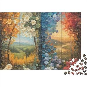 The Four Seasons Puzzel 1000 stukjes voor volwassenen om samen te stellen - puzzel educatieve kunst cadeau spel puzzel seizoenen van hout plezier educatief speelgoed 1000 stuks (75 x 50 cm)