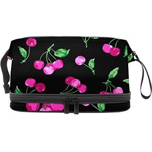 Dubbellaags Cosmetische Tas Kippen Draagbare Make-up Tas Reizen Organizer Pouch Voor Vrouwen Meisjes Toiletries Tassen, Meerkleurig, 27x15x14 cm/10.6x5.9x5.5 in, Make-up zakje