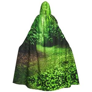 SSIMOO Groene natuur betoverende volwassen cape met capuchon voor Halloween en feestkostuums - modieuze damesgewaden, capes