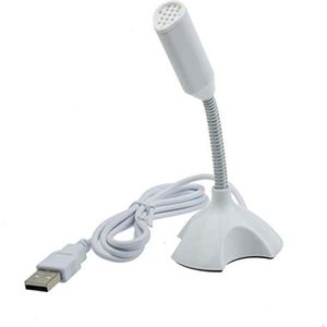 Wdfnexalai Desktop USB Microfoon Computer Laptop Mini Microfoon Flexibele Buis Hals Verstelbare PC Microfoon, Wit