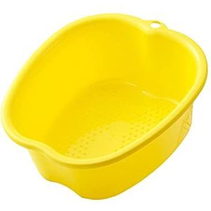 Voetbad groot plastic draagbaar voetbad SPA wastafel voor teennagels en enkels geel, 37,3 x 33 x 15 cm