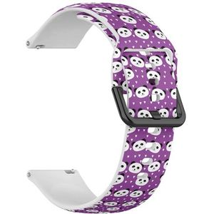 RYANUKA Compatibel met Amazfit GTS 4 / GTS 4 Mini / GTS 3 / GTS 2 / GTS 2e / GTS 2 mini / GTS (Panda Beer Paars) 20 mm zachte siliconen sportband armband armband, Siliconen, Geen edelsteen