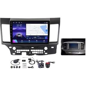 Android 12 2 DIN Autoradio Stereo 10 inch Screen voor Mitsubishi Lancer 10 CY 2007-2012 Carplay Android Auto GPS-navigatie Bluetooth RDS FM DAB+ Radio Stuurbediening Voice Control (Color : B, Size :