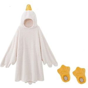 HULG Fun Big White Goose Pyjama, Kerst Onesies, Halloween Pyjama Dames Heren Carnaval Kerst Pyjama Unisex Eendelig Cosplay Onesies, Wit (inclusief Schoenen), M