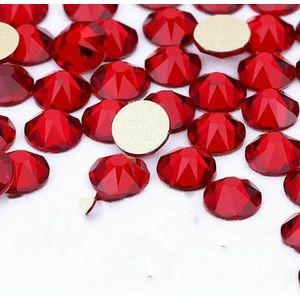 2088 DIY kristal nageldecoraties zonder hotfix, 8 grote en 8 kleine strass steentjes, platte achterkant, plaknagels voor nagelkunst - donker Siam - SS20-1440 stuks