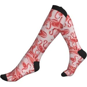 DEXNEL Flamingo Compressie Sokken Voor Mannen Vrouwen 20-30 Mmhg Compressie Sokken Voor Sport Ondersteuning Sokken, Zwart, Eén Maat