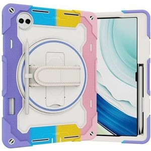 Tablet PC-hoes Kinderhoes compatibel met Huawei MatePad Pro 13,2 inch 2023, elastische beugel met meerdere hoeken + 360 ° verstelbare draaibare handriem Drie-in-één onbreekbare schaal, valbestendig, s