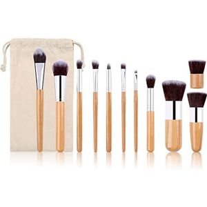 MQPALZKD Make-upborstelset Linnen opbergtas Make-upgereedschap Zacht haar Lange stok Losse poederborstel Foundation