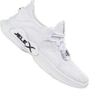 JELEX Performance herensneakers in grijs/zwart. Ademende sportschoenen met mesh-bovenmateriaal en antislipzool., wit, 46 EU