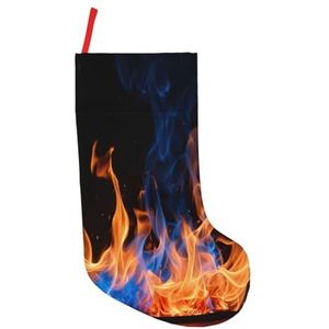 Blauwe Vlam Print Kerst Kousen,Vakantie Party Decoraties