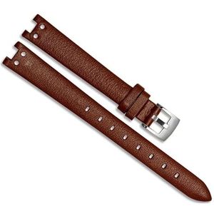 dayeer Echt lederen horlogeband voor Anne Klein Notch AK Girl Eenvoudige elegante riem Kleine wijzerplaat Retro horlogeband (Color : Brown-steel, Size : 12mm)
