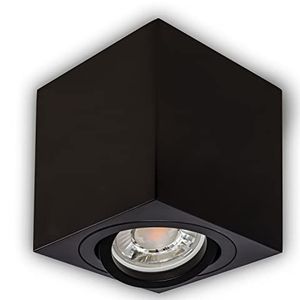 INNOVATE�® LED opbouwspot - 35° draaibare opbouwlamp - compacte opbouw plafondspot - moderne IP20 opbouwspot GU10 fitting - plat downlight excl. lamp (1 stuk, zwart hoekig)