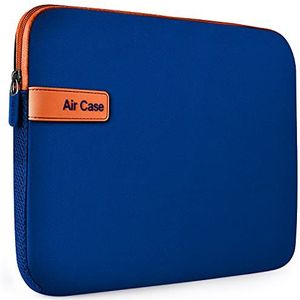 AirCase Beschermende laptoptas hoes past tot 14,1 inch laptop/MacBook, kreukvrij, gewatteerd, waterdicht licht neopreen case cover zakje, voor mannen en vrouwen, blauw-6 maanden fabrieksgarantie