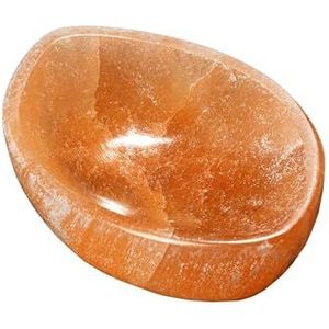 NKlaus Selenit kom oranje, 10,5 x 7 x 3 cm, handgemaakt, gepolijste energieschaal voor het reinigen en opladen van sieraden en edelstenen, ideaal voor decoratie en meditatie