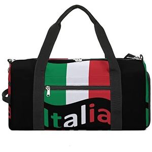 Italië Italië Italiaanse vlag reizen gymtas met schoenen compartiment en natte zak grappige draagtas plunjezak voor sport zwemmen yoga