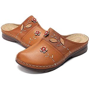 BYYLECL Tuinklompen voor dames, instappers voor dames, comfortabele gesloten neus, plateauschoenen, holle bloemenslippers, sandalen, zomerschoenen, teenslippers